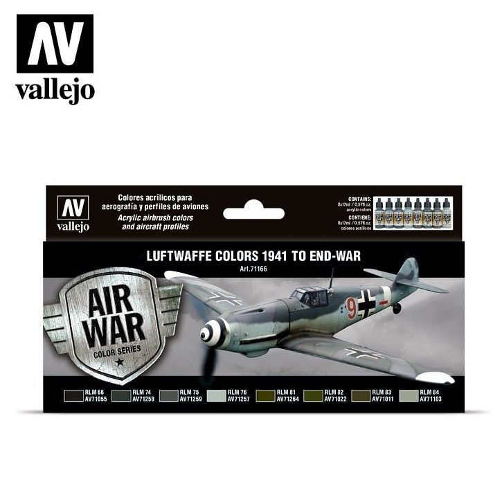 Набор красок для сборных моделей Vallejo, серия Model Air "Luftwaffe colors 1941 to end-war" 71.166, #1