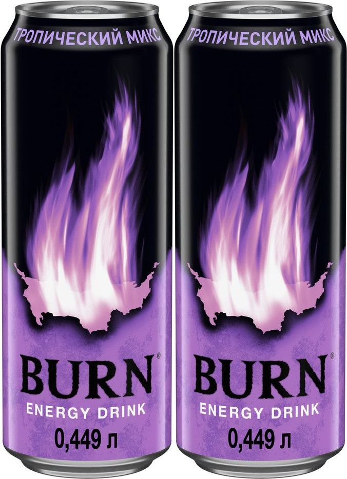 Энергетический напиток Burn Тропический микс газированный безалкогольный 0,449 л, комплект: 2 упаковки #1