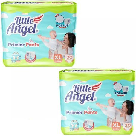 Детские подгузники трусики Little Angel Premier 5 XL от 12 до 15 кг. 20 шт. - 2 упаковки  #1