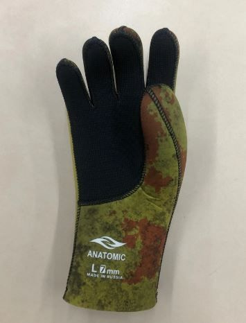 Перчатки неопреновые Aquateam ANATOMIC camo green 7мм (XL) #1