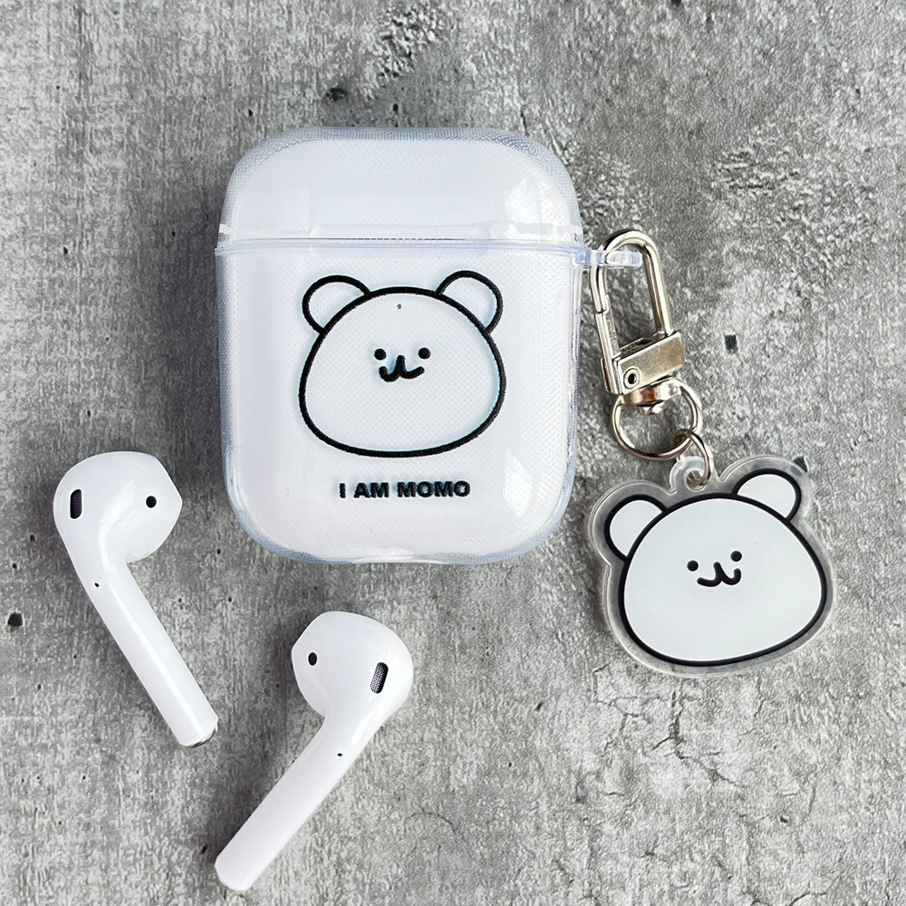 Чехол для наушников AirPods 1 / 2 ( на Аирподс ) силиконовый прозрачный Мишка  #1