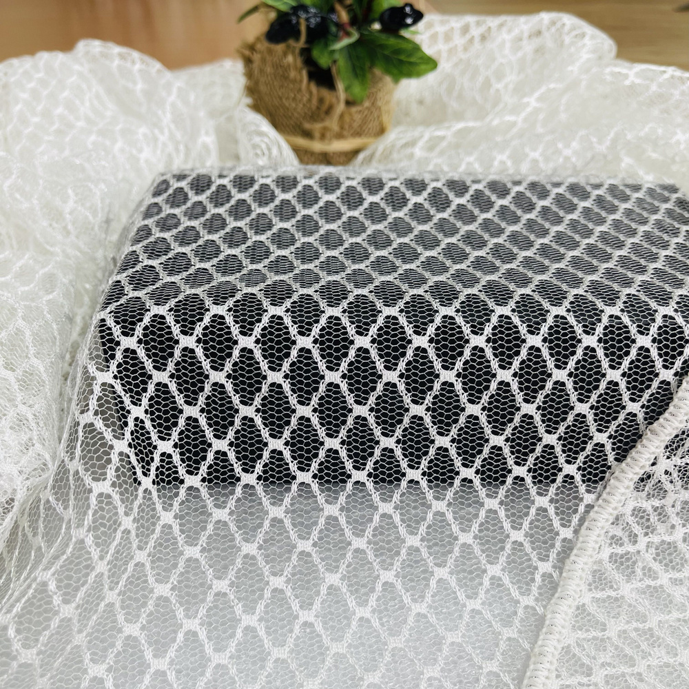 Тюль сетка Baklava отрез 10 метров, ткань для пошива штор, занавесок  #1