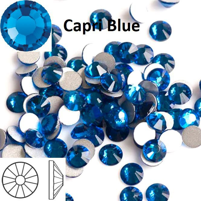 Стразы клеевые CRYSTAL-ROSE хрустальное стекло, Capri Blue (Яркий-Синий), ss 20 (4.6-4.8 mm), 720 шт., #1