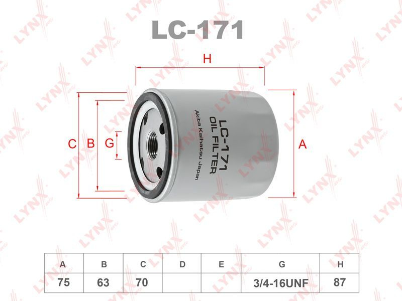 LYNXauto Фильтр масляный арт. lc171, 1 шт. #1