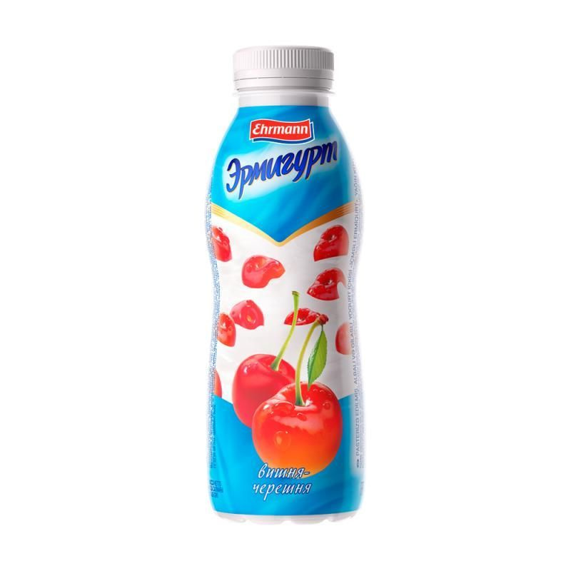 Питьевой йогуртный продукт "Эрмигурт", Ehrmann, вишня/черешня, 1,2%, 420 г.Х 12 ШТУК.  #1