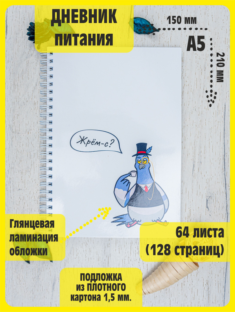 Дневник питания. "Жрёмс?". Ежедневная запись рациона, прогресса, целей. Блокнот для похудения. Счётчик #1