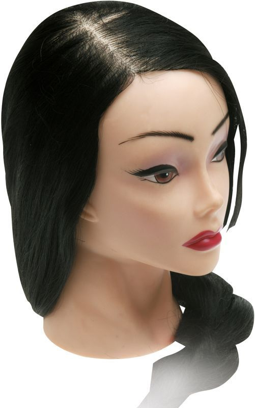 Голова-манекен учебная DEWAL "брюнетка" для парикмахеров, протеиновые волосы 50-60 см FI-2022XL-401  #1