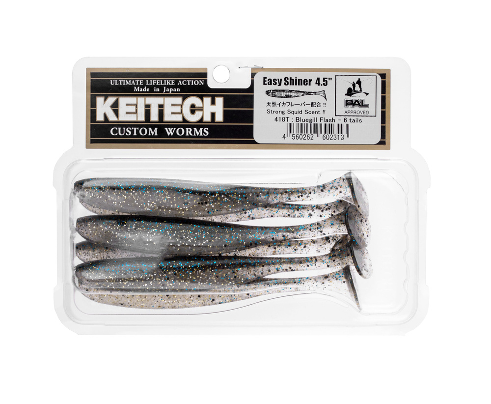 Приманка силиконовая Keitech Easy Shiner 4.5" #418 Bluegill Flash #1