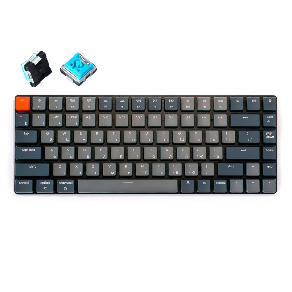 Keychron Клавиатура беспроводная K3, (Keychron Optical Low Profile Blue), Русская раскладка, серый  #1