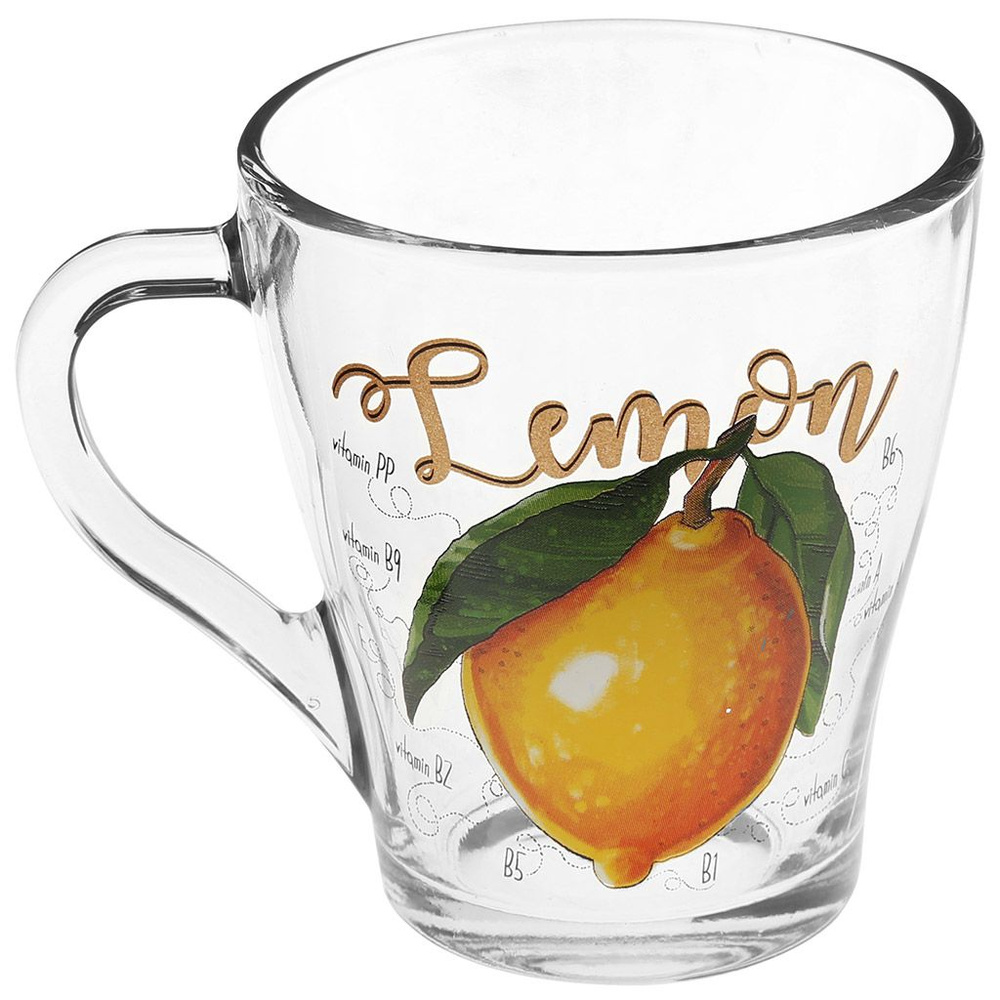 Кружка стеклянная "Полезный лимон" 250мл, д8см, h9,3см #1