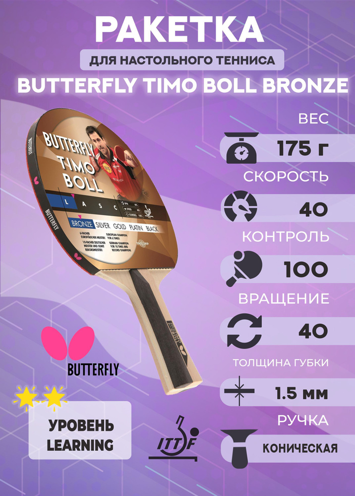 Ракетка для настольного тенниса Butterfly Timo Boll Bronze #1
