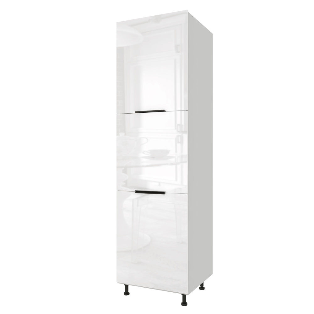 Кухонный модуль напольный колонна LeoLana COLOR, Белый глянец/Белый, 60х57,6х214 см, 1шт.  #1