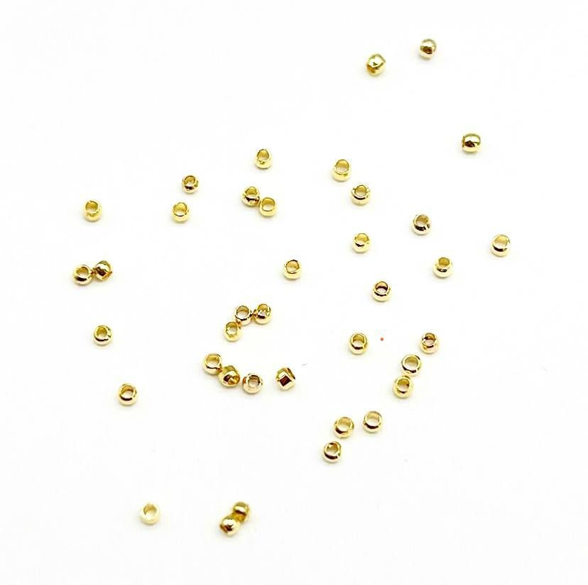 Кримпы, зажимные бусины 2 мм (цвет: Золото ), 200 шт. #1