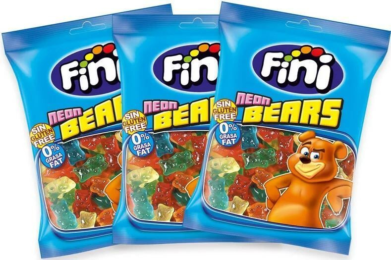 Мармелад жевательный Fini Neon Bears / Фини Мишки Неоновые, 3 шт * 90 гр, Испания  #1