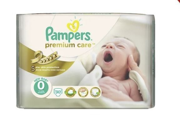 PAMPERS Подгузники Premium Care Newborn (до 2.5кг) Средняя Упаковка 30 #1