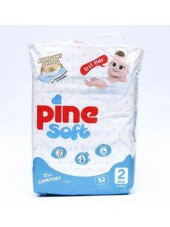 Pine Soft Подгузники MINI, Размер 2 (3-6 кг), 52шт #1