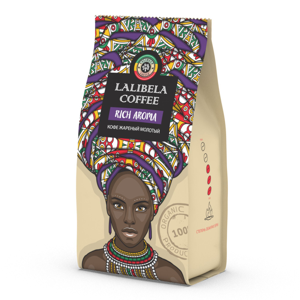 Кофе молотый 200 гр LALIBELA COFFEE RICH AROMA арабика, робуста #1