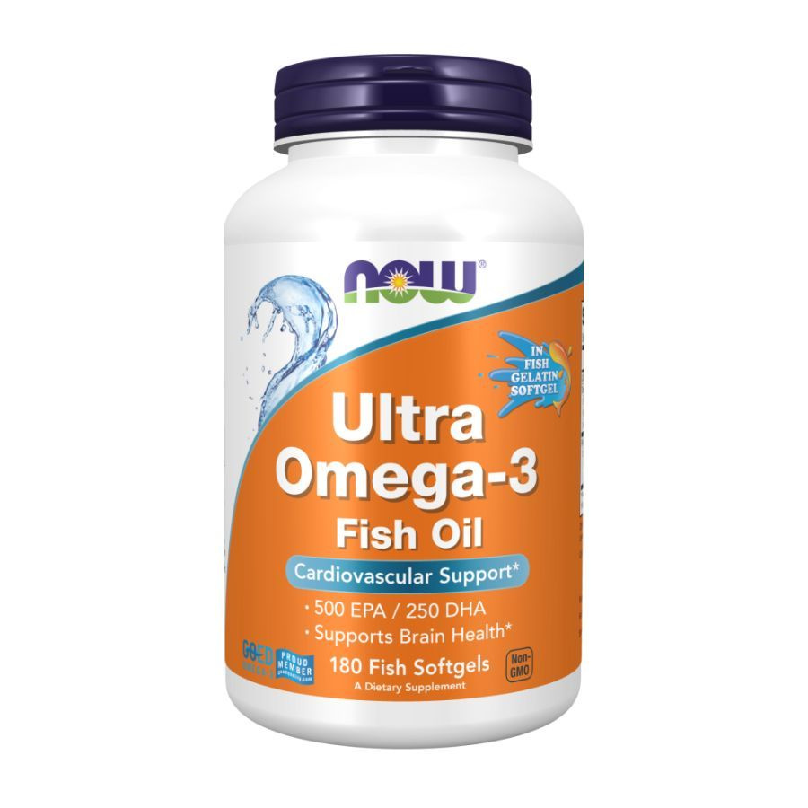 Ультра Омега-3, 500 ЭПК / 250 ДГК, Ultra Omega-3, 500 EPA / 250 DHA, NOW Foods, 180 капсул  #1