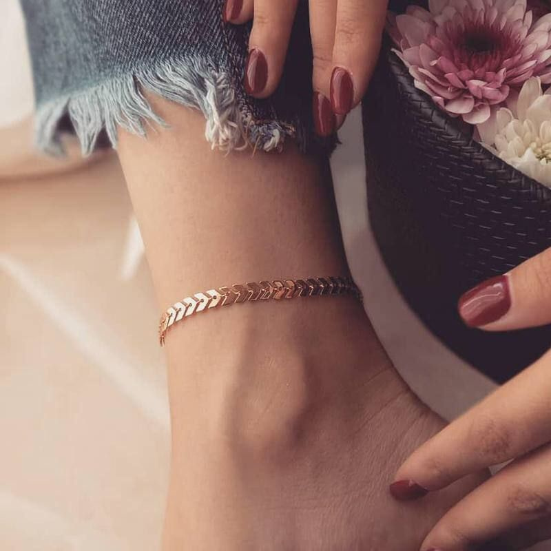 Браслет на ногу, женский браслет, изысканное минималистичое украшение  #1