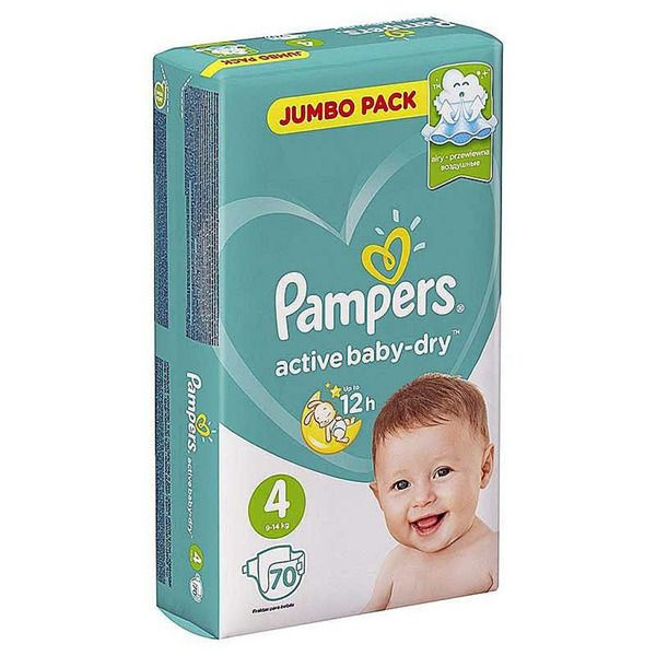 Подгузники Pampers Active Baby-dry 4 (9-14кг) 70 шт #1