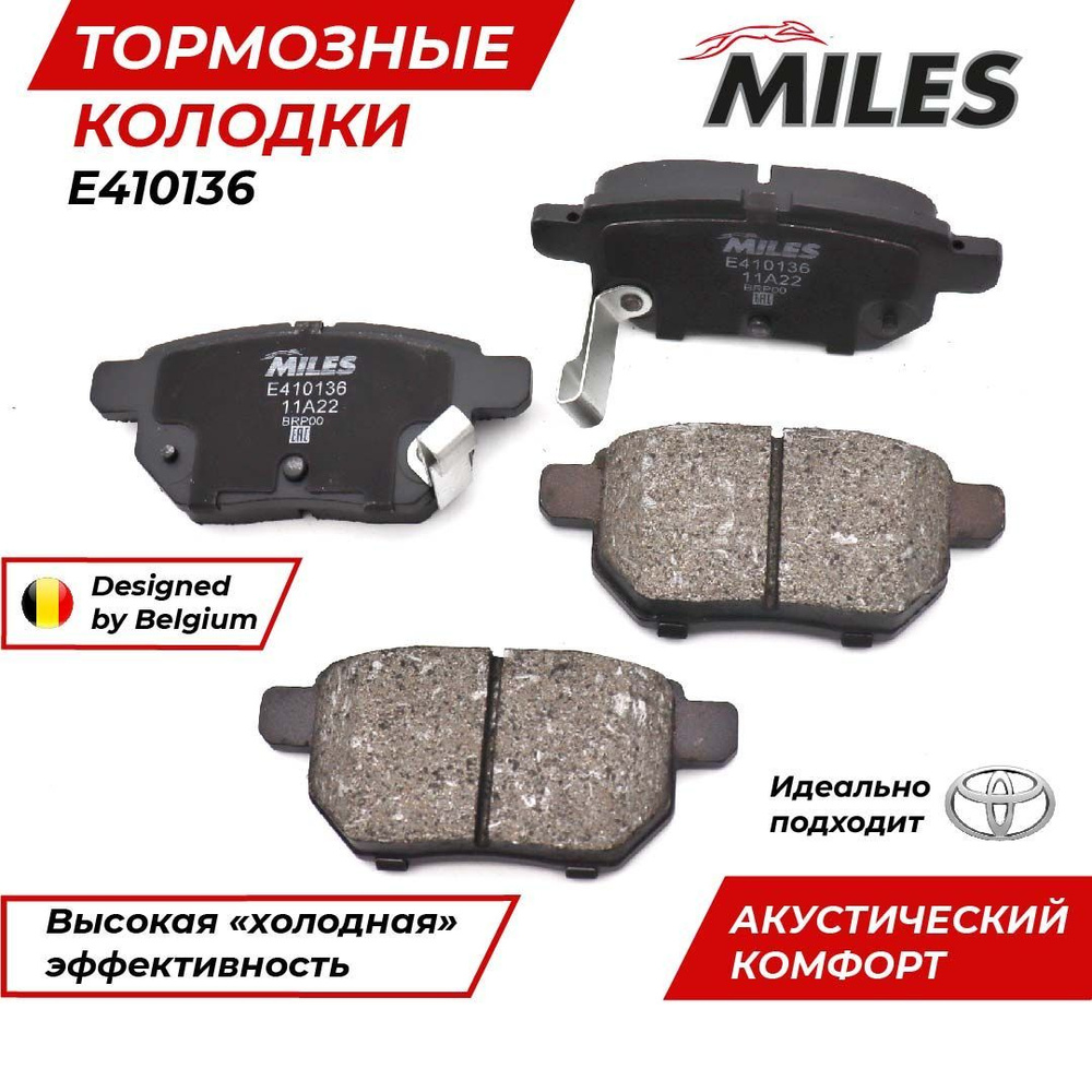 Колодки тормозные MILES E410136 Задние - купить по низким ценам в  интернет-магазине OZON (984290062)