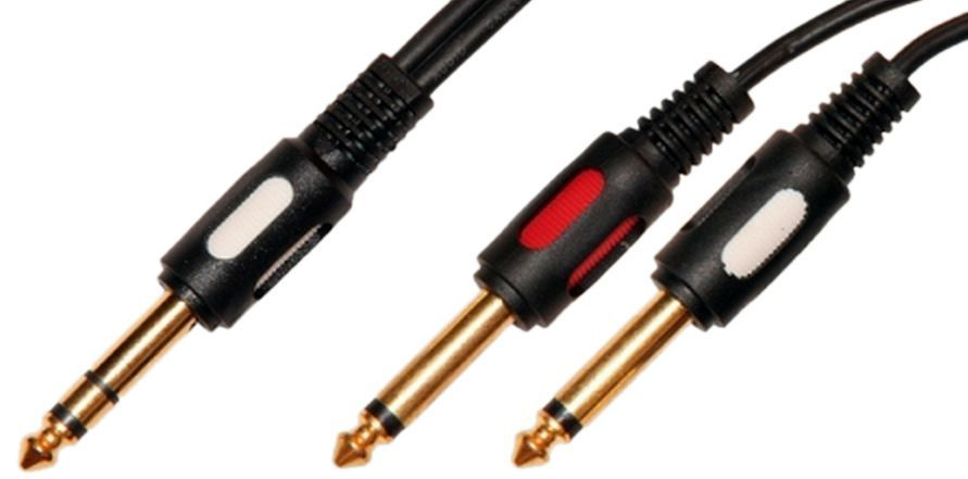 Аудиокабель Plastic Gold 6.3 stereo Jack "папа" - 2x6.3 mono Jack "папа" 5 м #1