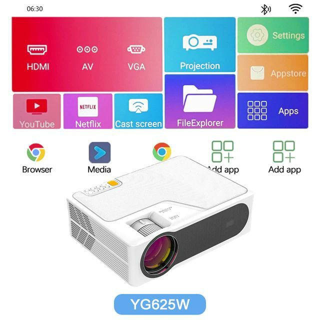 Everycom Проектор YG625W, Android (GLOBAL EDITION), 1920×1080 Full HD, 1LCD, белый #1