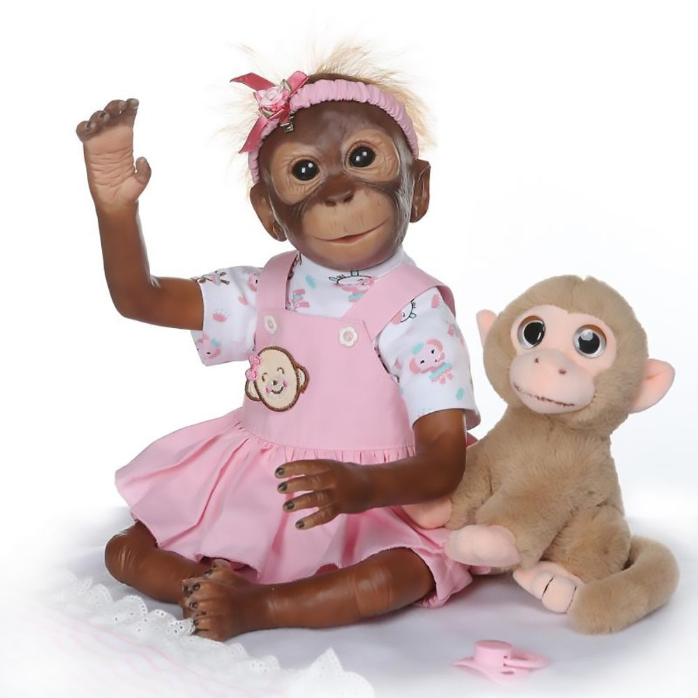 Мягконабивная кукла Реборн обезьяна Чичи, 55 см #1