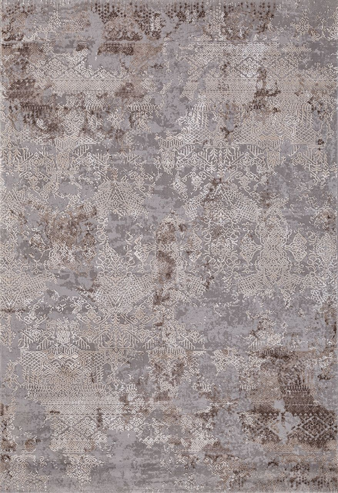 Ekocarpet Ковер Armina 3851C - с классическим узором, серо - коричневый, с рельефным ворсом на пол в #1