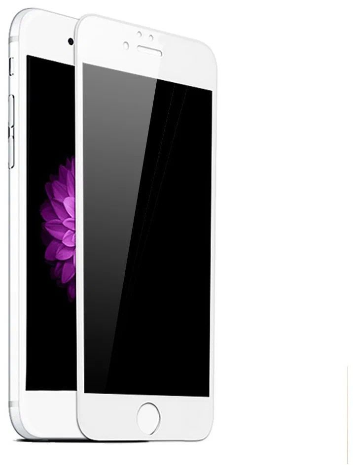 Защитное матовое стекло для iPhone 6 / iPhone 6S полное покрытие / белая рамка  #1