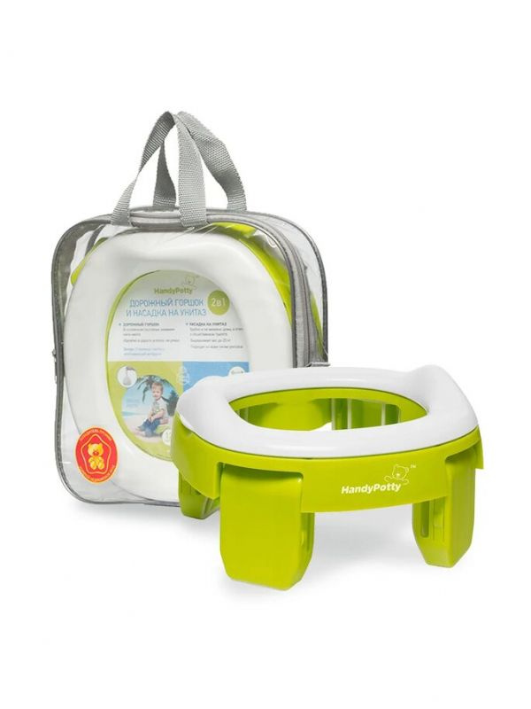 Дорожный горшок ROXY KIDS HandyPotty, 3 одноразовых пакета, лайм, HP-250GR  #1