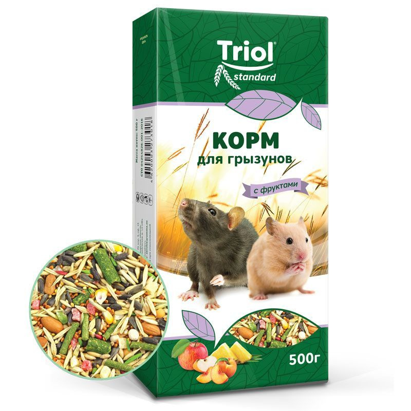 Корм для грызунов с фруктами, 500г, Тriol Standard #1