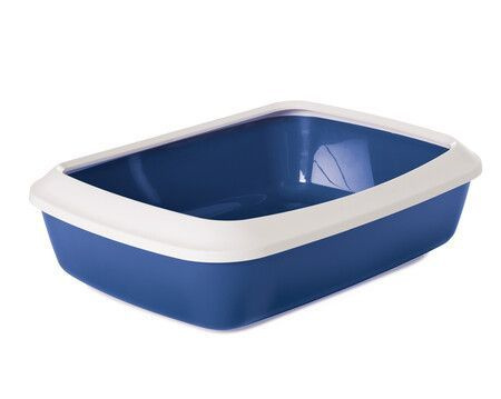 Туалет для кошек LITTER TRAY IRIZ ,42х31х12,5 см,с бортом, голубой камень  #1