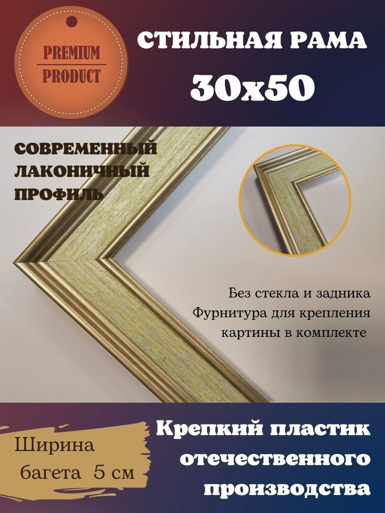 Багетная рама широкая 30х50 без стекла #1