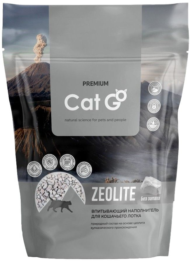 Наполнитель Cat Go Zeolite для кошек, впитывающий, цеолит, без запаха, 3 кг, 6 л  #1