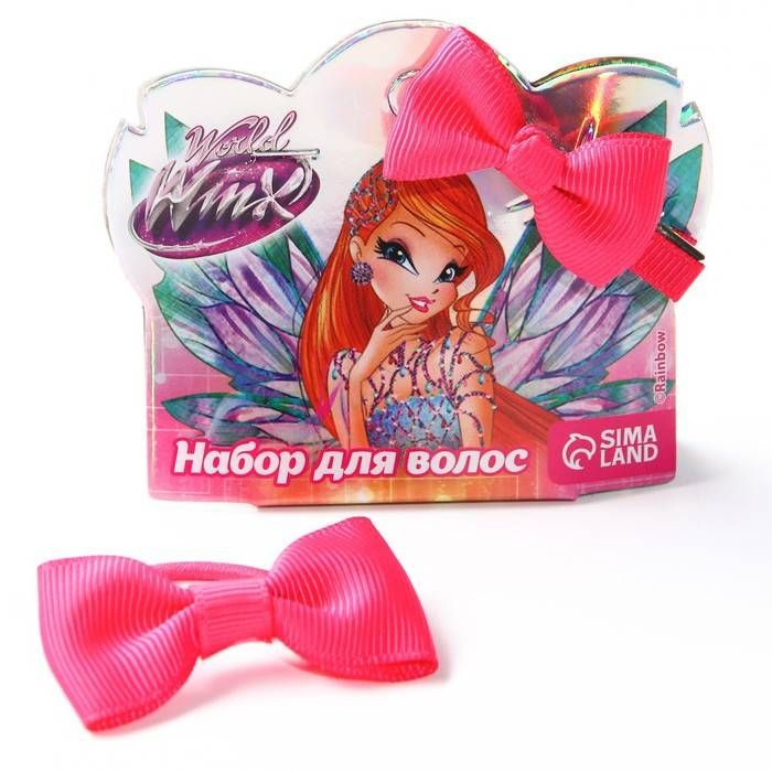 Набор для волос резинка и заколка Бантик, WINX, 1 набор #1