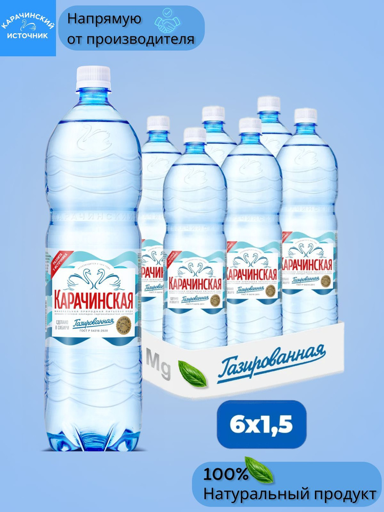 Минеральная вода Карачинская газированная 1,5л 6шт #1