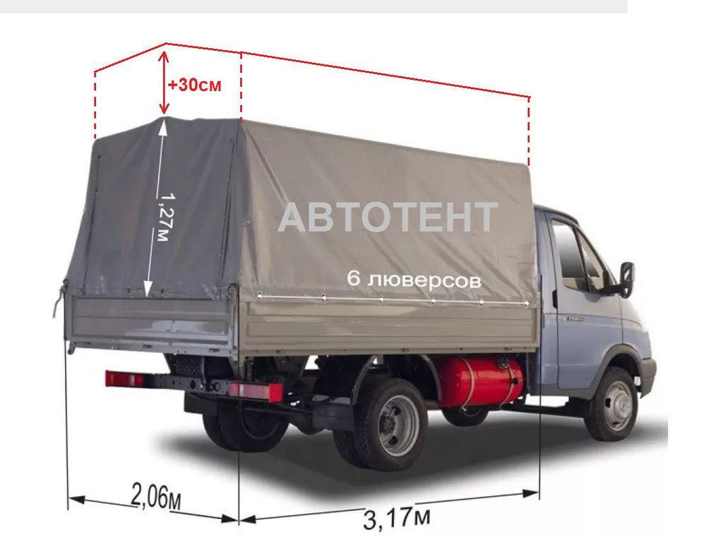 Тент ГАЗель БИЗНЕС +30см (увеличенная высота) #1