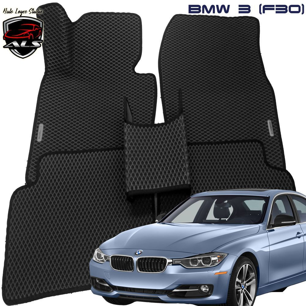 Автомобильные коврики BMW 3 F30 (M-series) EVA PRIME / коврики БМВ м3 f30 черные с черным кантом  #1