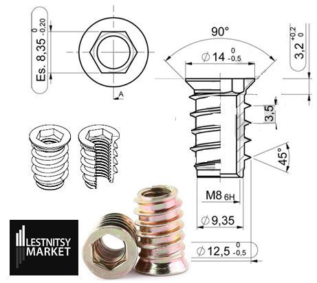 Lestnitsy-Market Гайка Соединительная M8, 10 шт., 140 г #1