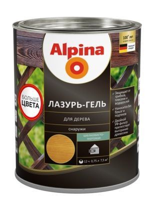 Alpina Лазурь-гель для дерева Белый 0,75л. #1