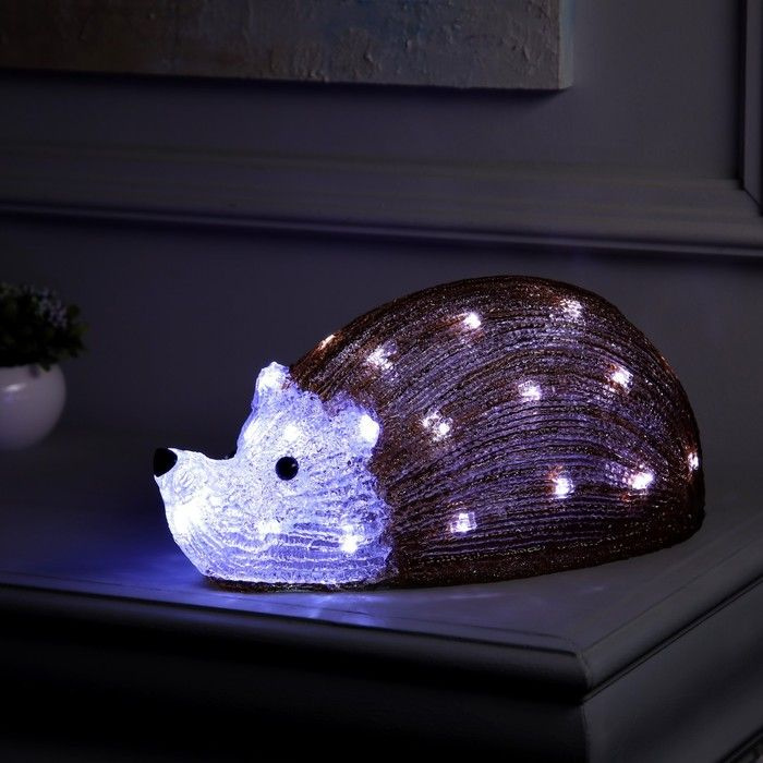 Светодиодная фигура Ёжик 35 x 16 x 20 см, акрил, 30 LED, 220 В, свечение белое  #1