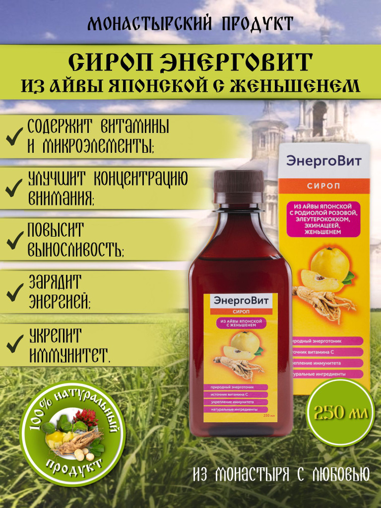 Сироп ЭнергоВит укрепление иммунитета 250 мл, Монастырский продукт, природный энерготоник  #1