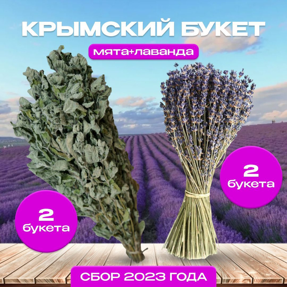 Травы для бани 4 букета ароматы Крыма. В картонной коробке  #1