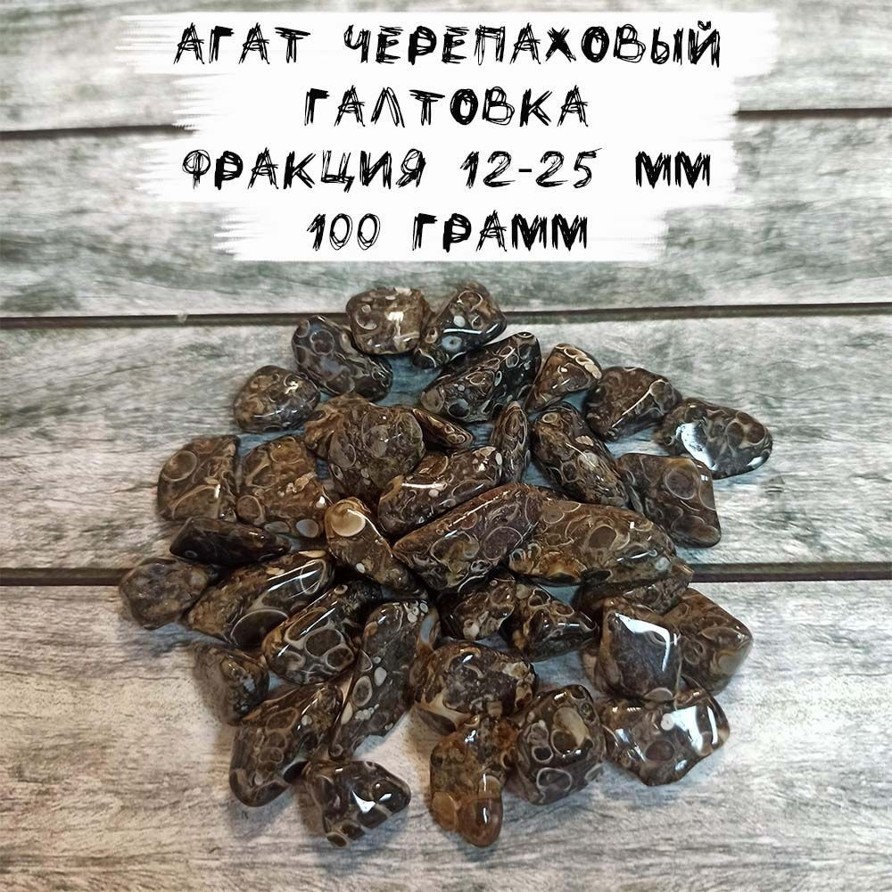 Агат черепаховый, галтовка, фракция 12-25 мм, 100 грамм #1