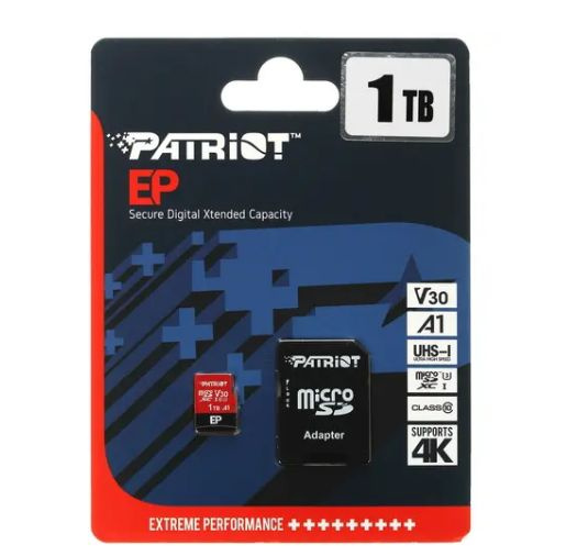 Карта памяти Patriot EP microSDXC 1000 ГБ (PEF1TBEP31MCX) - A1, UHS Class 3, Video Class 30, запись - #1