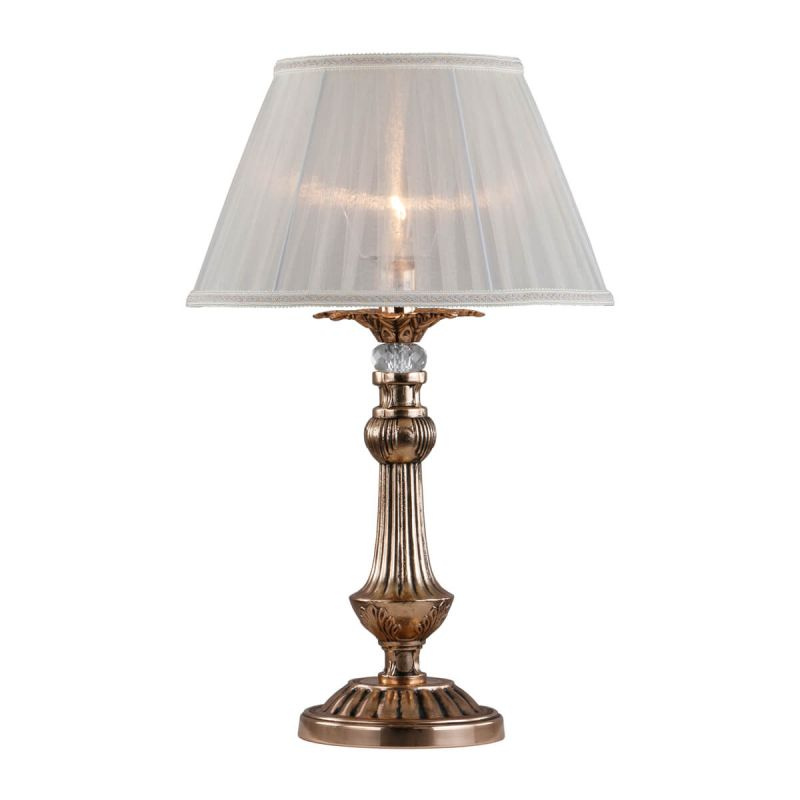 Настольная лампа Omnilux Miglianico OML-75404-01, Накаливания, E14, Ткань/Белый, Металл/Бронза, Классика, #1