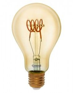Светодиодная LED лампа General LOFT ЛОН A75SS E27 6W 1800K 2К 75x126 филамент (нитевидная) золотая 661014 #1
