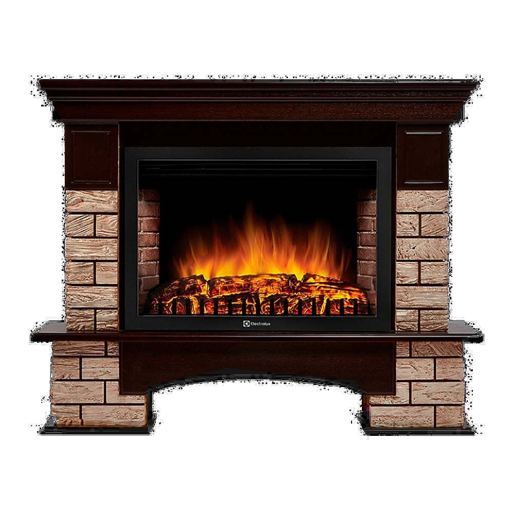 Портал Firelight Forte Wood 30 камень коричневый, шпон темный дуб #1