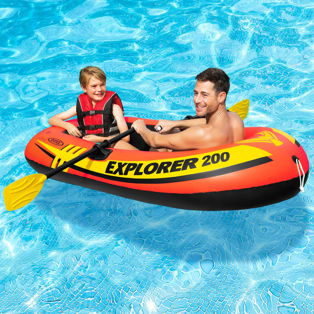 Надувная лодка INTEX 58331 Explorer-200-Set 185*94*41 см, насос и весла, двухместная  #1